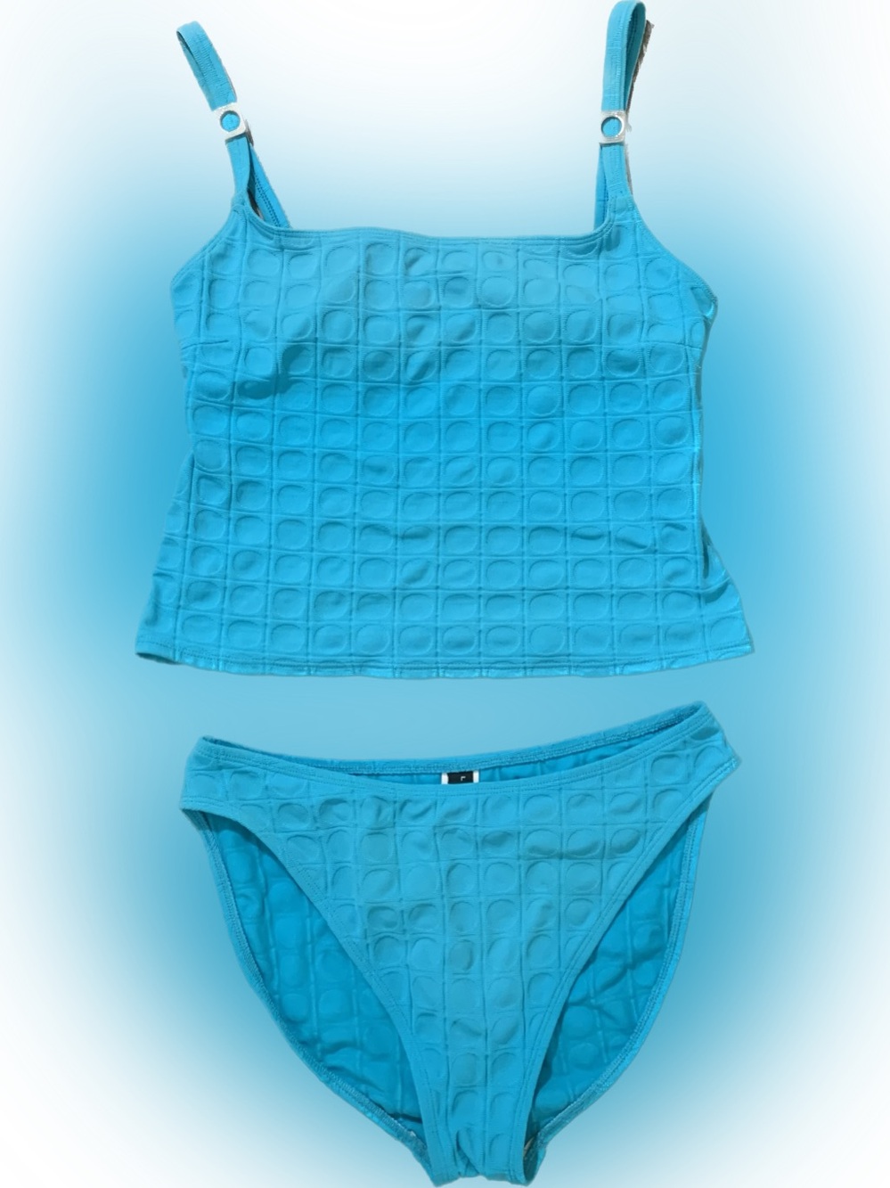 Vintage 90s La Blanca by Rod Beattie teal mod retro bikini set Sz 8
